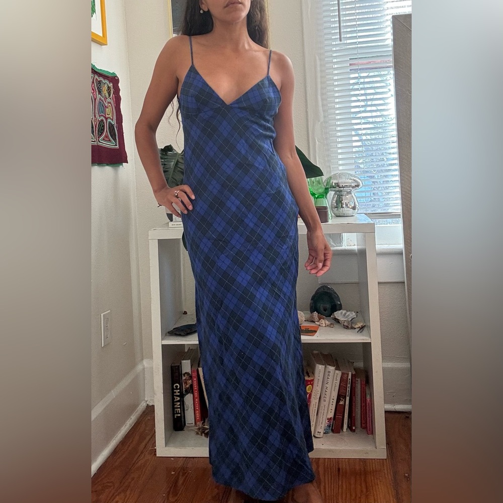 Zara plaid 90’s style maxi dress